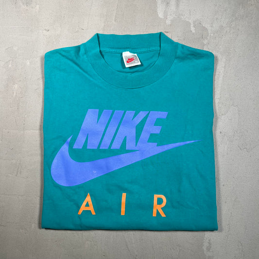 1990s Nike Air Teal/Orange Colorblocking Longsleeve Size Medium USED v18921
