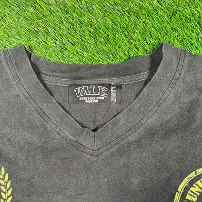 Vale "Valley Club" Washed Black Layered Longsleeve Size Large USED x15896