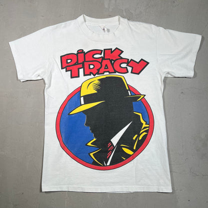 1990 Dick Tracy Large Print White Tee Size Medium USED v19539