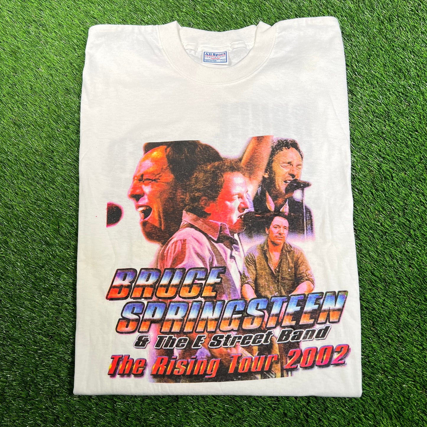 2002 Bruce Springsteen E St Band Rap Style White Tee Size Large USED v18128