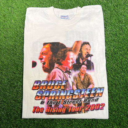 2002 Bruce Springsteen E St Band Rap Style White Tee Size Large USED v18128