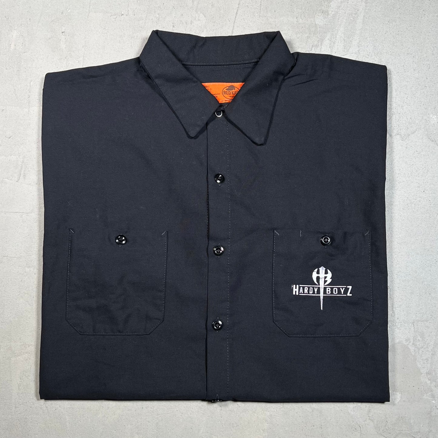 Y2K WWF Hardy Boyz Workwear Button Down Black Size XL v19534