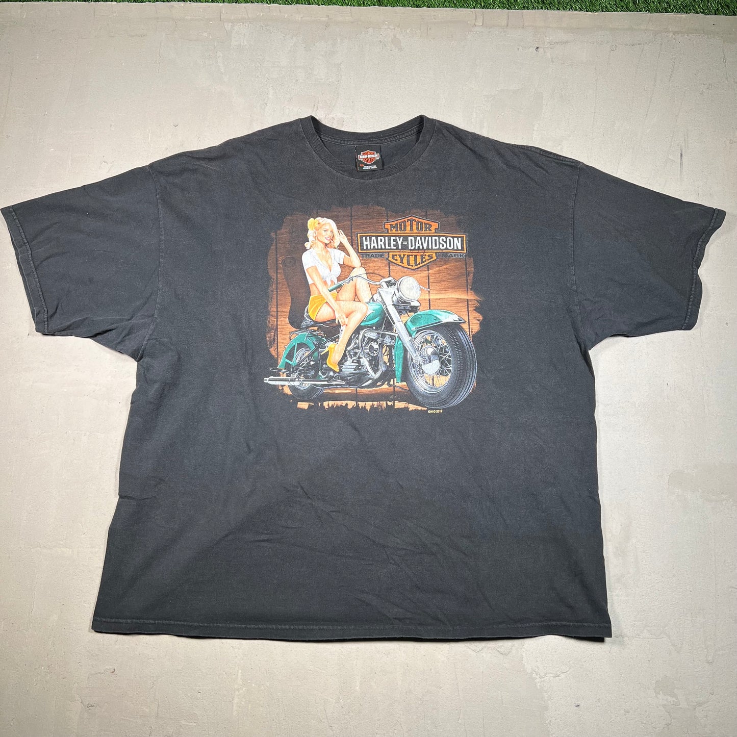 2012 Harley Davidson Black "Pinup Girl" Tee Size 3XL USED v19407