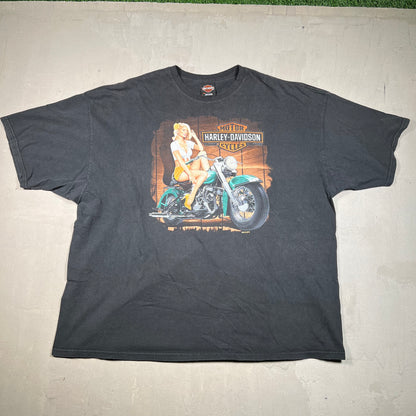 2012 Harley Davidson Black "Pinup Girl" Tee Size 3XL USED v19407