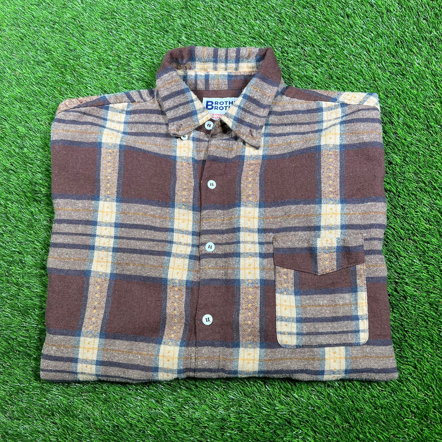 Brother Brother Maroon Plaid Flannel Size Large USED x14800