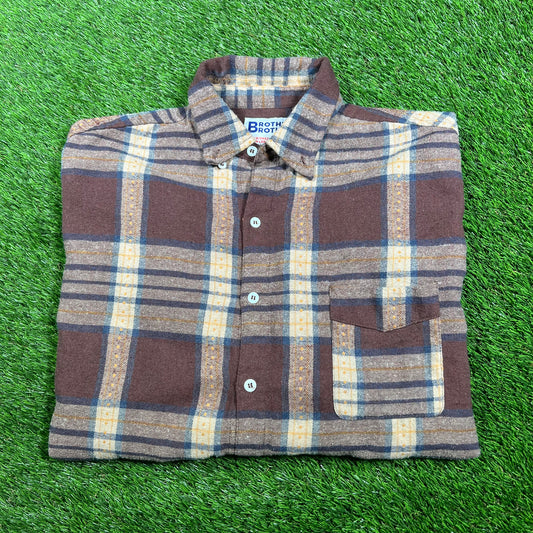 Brother Brother Maroon Plaid Flannel Size Large USED x14800