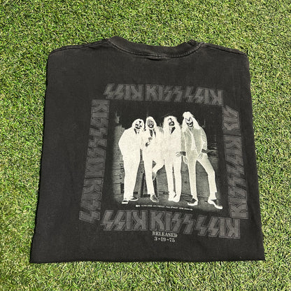 2001 Kiss Dressed to Kill Black Band Tee Size XL USED v16324