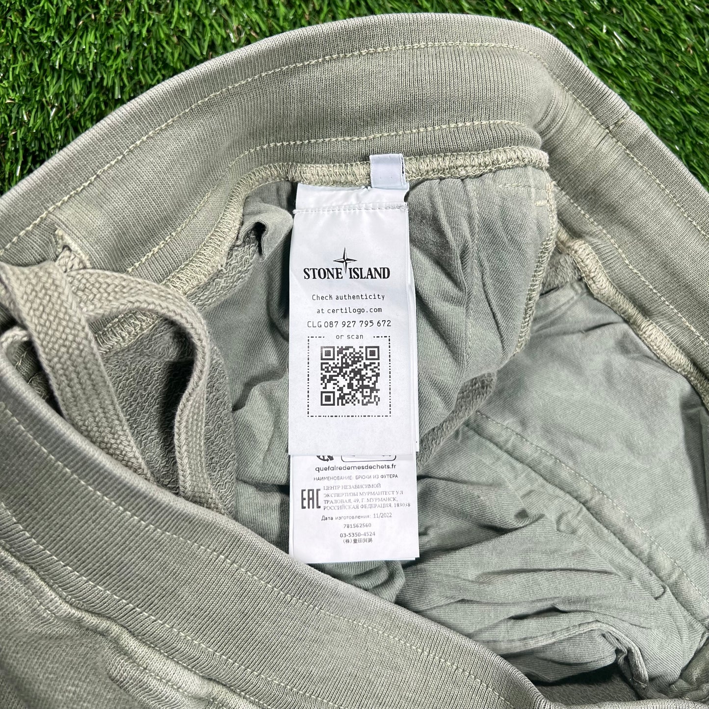 Stone Island Sage Green Cargo Sweatpants Size XL USED x16154