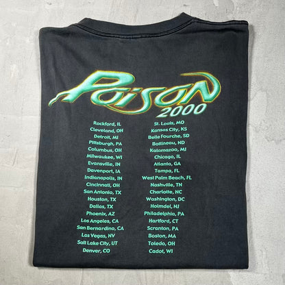2000 Poison Black Band Tour Tee Size XL USED v20267