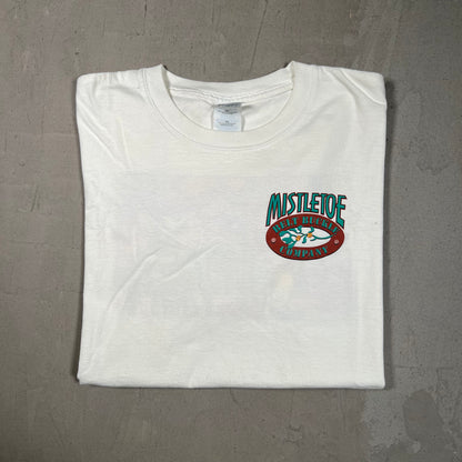 2005 Mistletoe Belt Buckle Company White Tee Size XL USED v16753