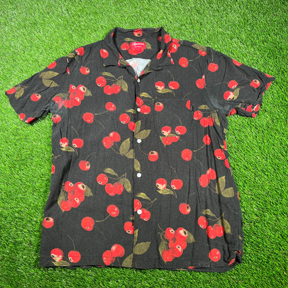 Supreme Black Cherry Rayon Shirt (2019) Size Large USED x14819