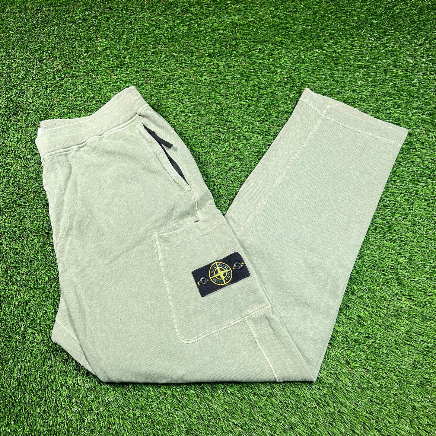 Stone Island Sage Green Cargo Sweatpants Size XL USED x16154