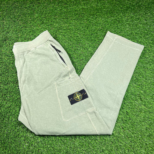 Stone Island Sage Green Cargo Sweatpants Size XL USED x16154