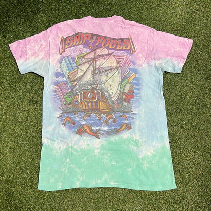 2020s Grateful Dead Pirate Boat Ship of Fools Tie Dye Tee Size Large USED v16268