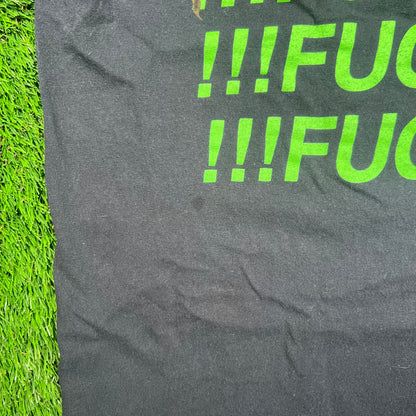 Y2K Overkill "We Don't Care" Black Album Tee Size XL USED v18647