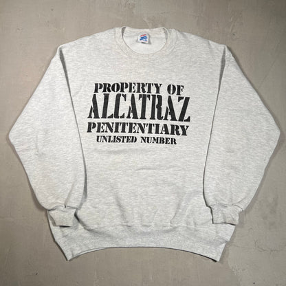 1990s Alcatraz Penitentiary Grey Crewneck Size XL USED v19344