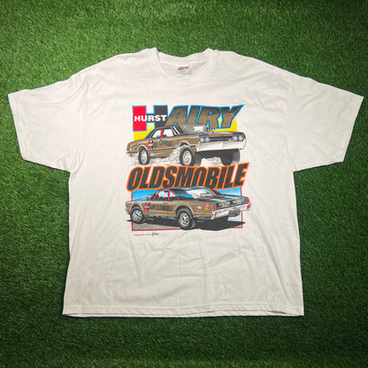 2001 Hurst Hary Oldsmobile Racing White Tee Size XXL USED v18703