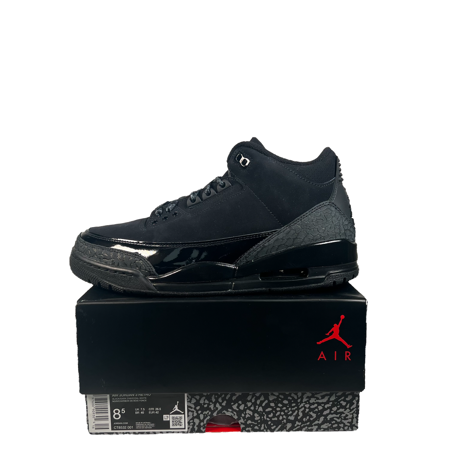 Jordan 3 Black Cat (2025) Size 8.5 NEW s22399