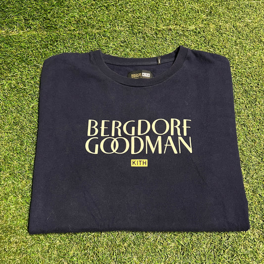 Kith Bergdorf Goodman Navy Blue Tee Size XL USED x13628