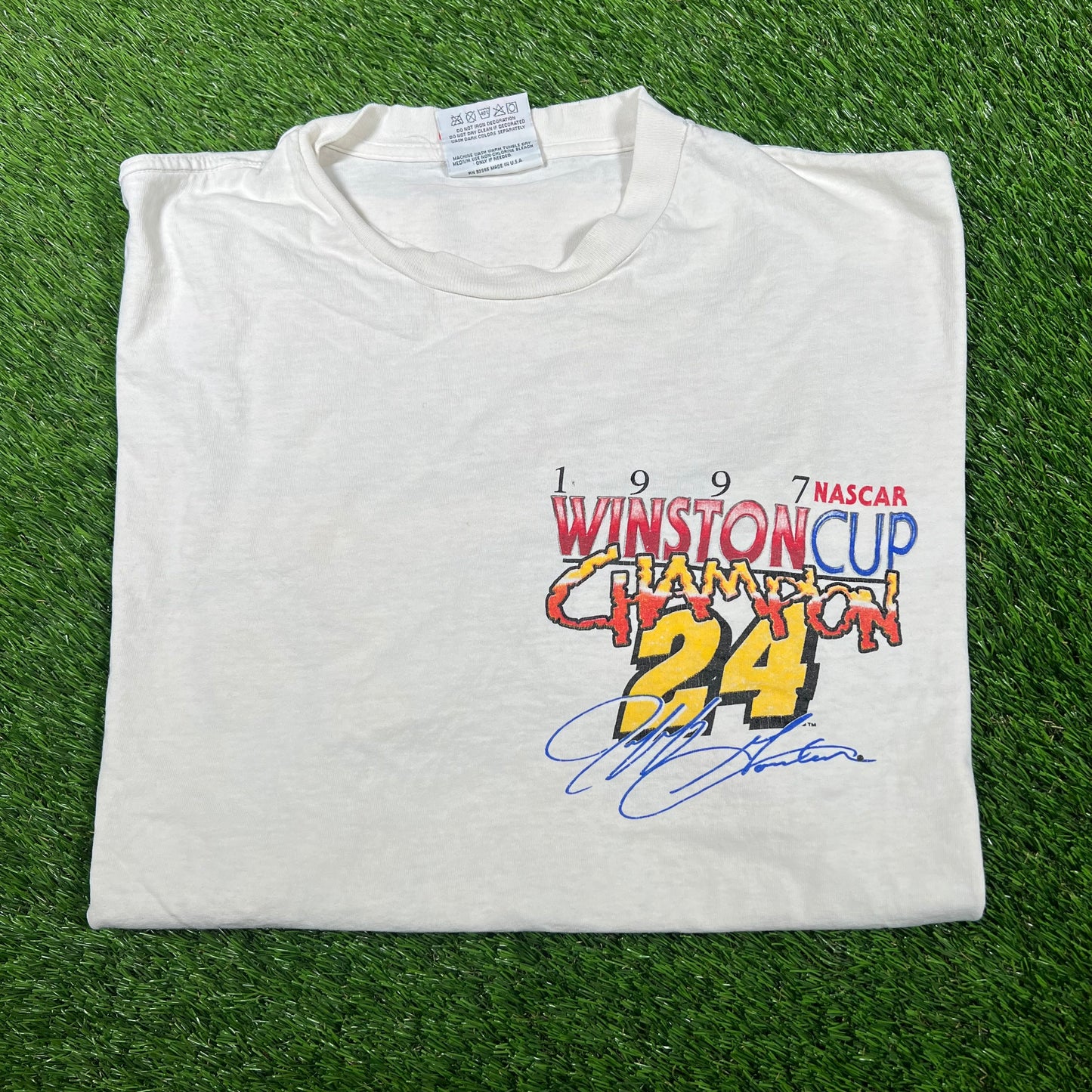 1997 Jeff Gordon Nascar Winston Cup Series White Tee Size XXL USED v17029