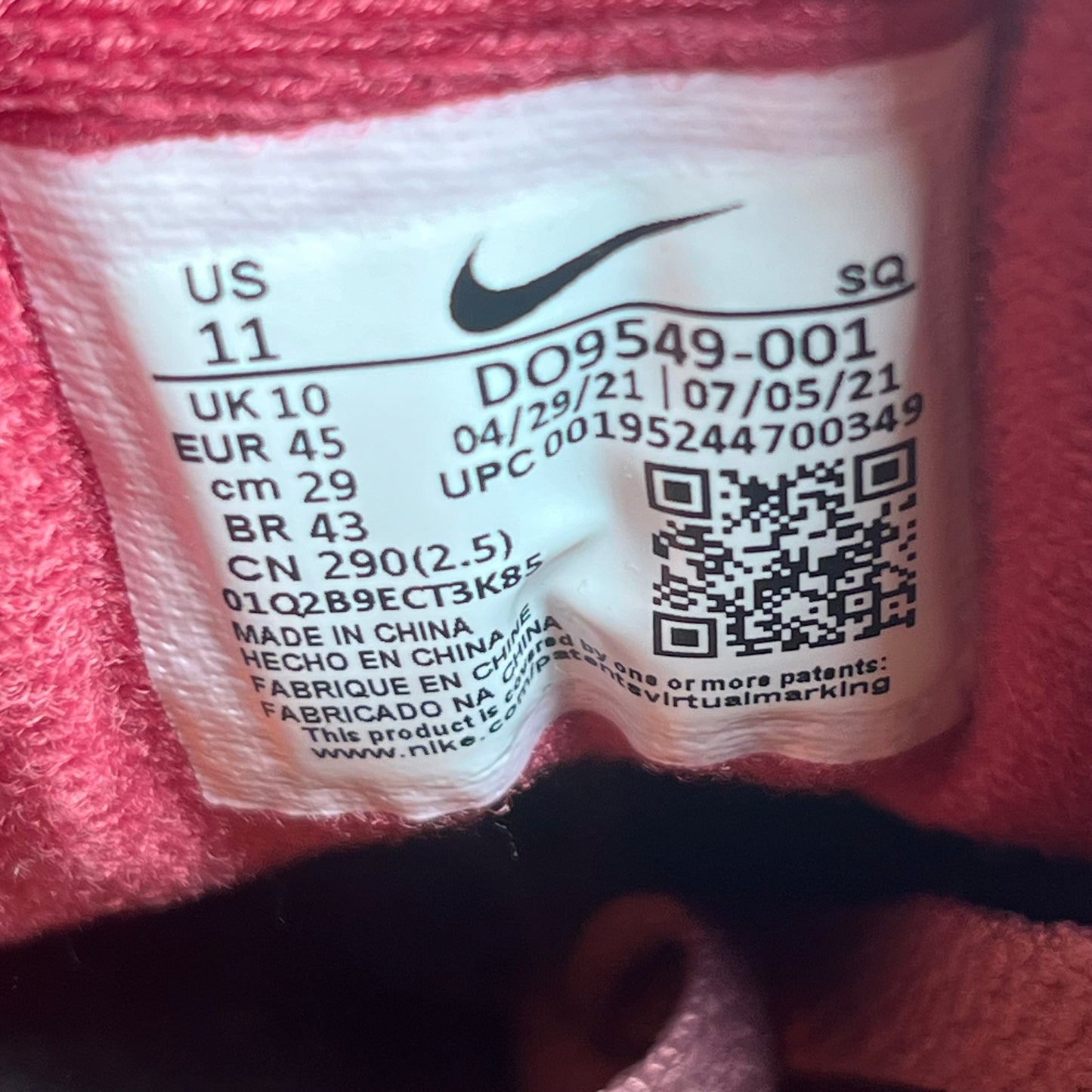Nike Air Max 1 Patta Waves Rush Maroon (2021) Size 11 USED s17960