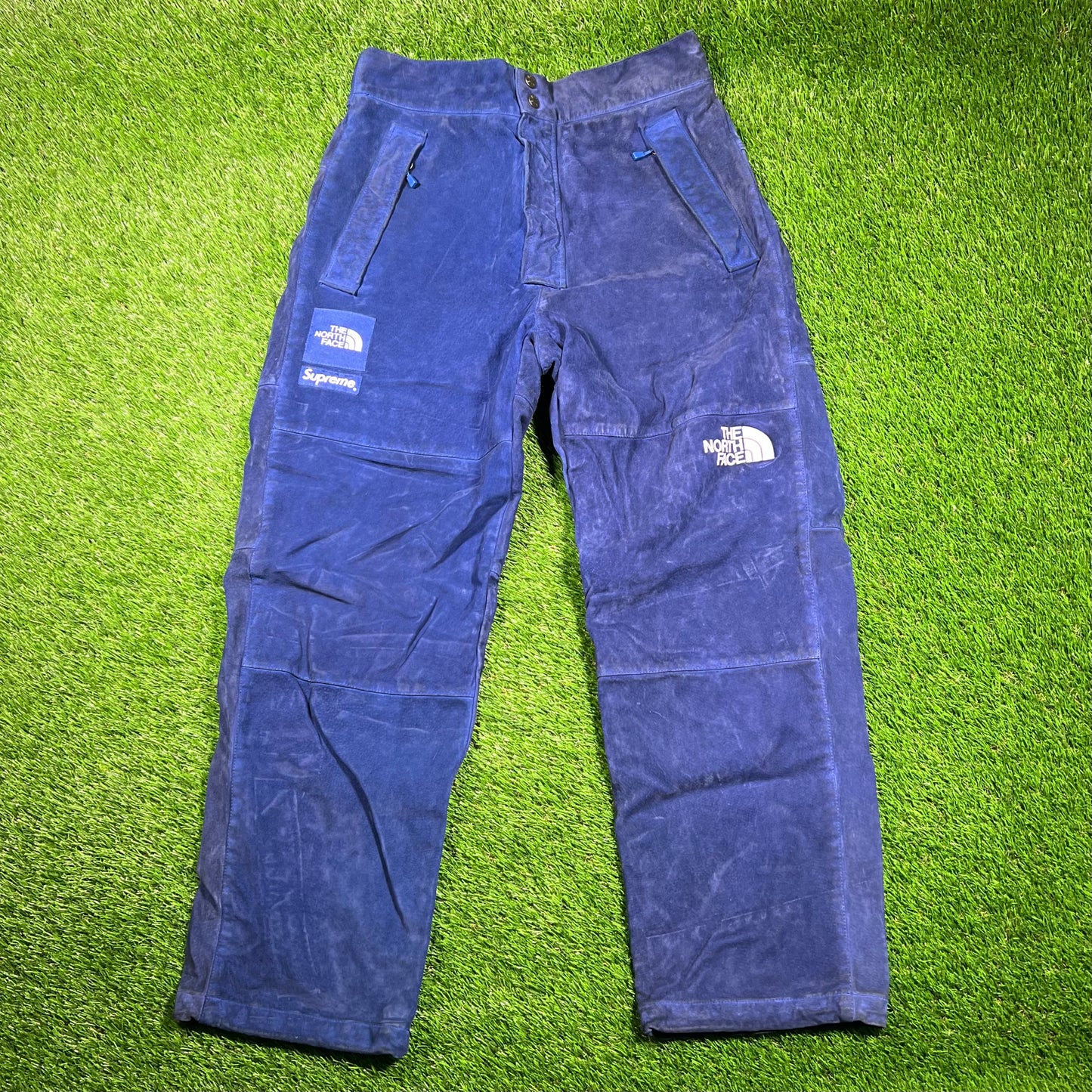 Supreme The North Face Suede Mountain Blue Pants (2023) Size Small USED x16729