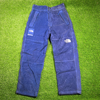 Supreme The North Face Suede Mountain Blue Pants (2023) Size Small USED x16729