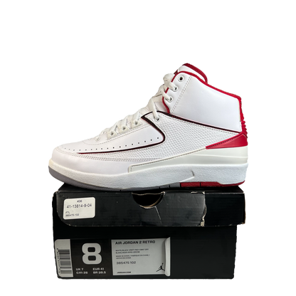 Jordan 2 White Red (2014) Size 8 NEW s22096
