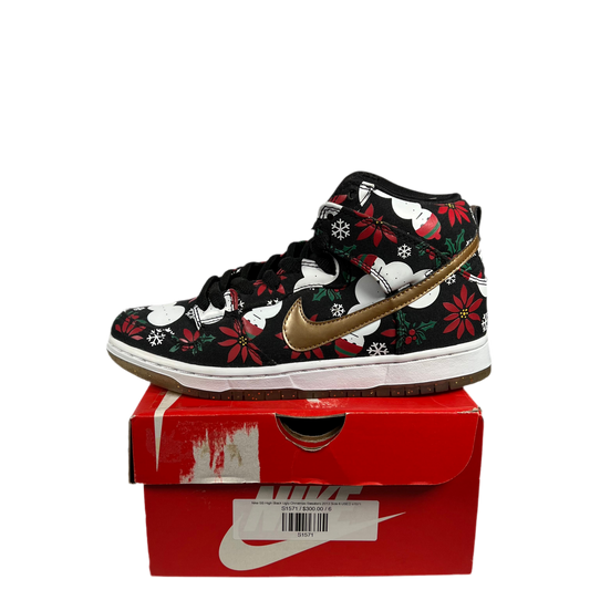 Nike SB High Black Ugly Christmas Sweaters 2013 Size 6 USED s1571