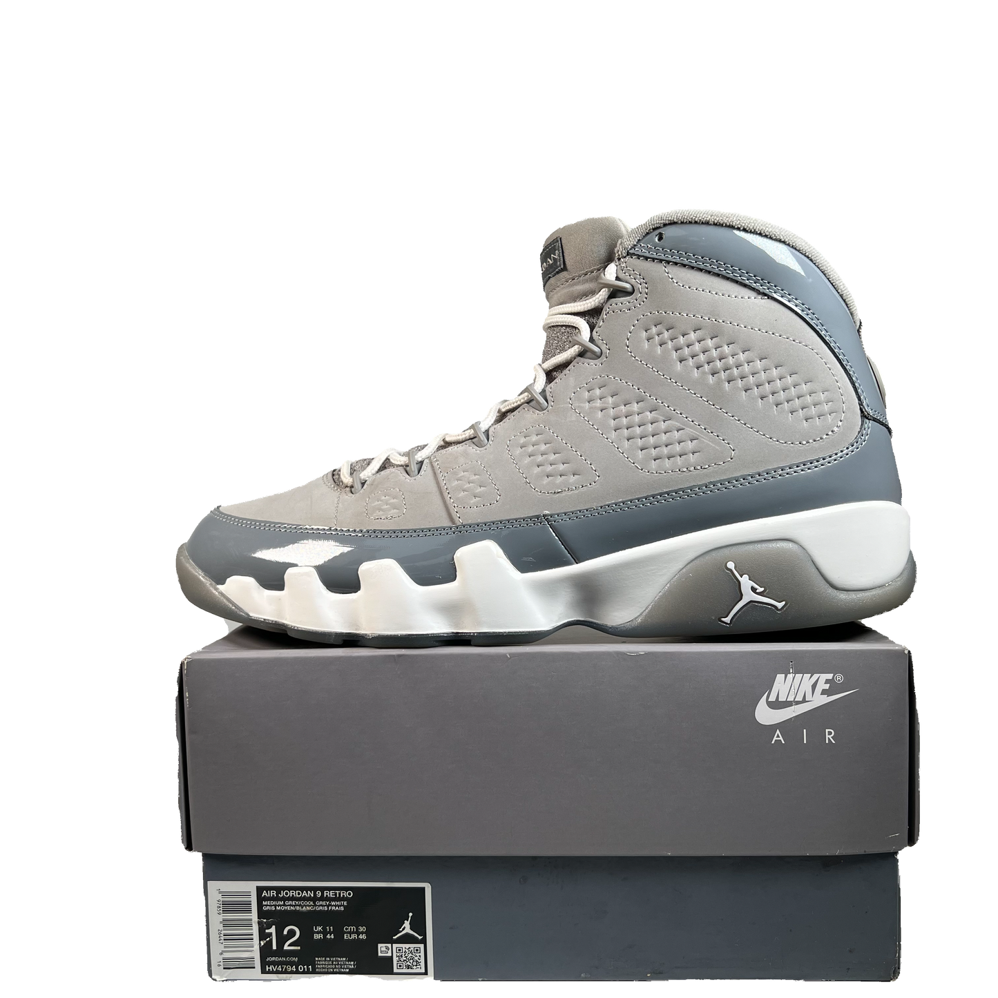 Jordan 9 Cool Grey (2024) Size 12 USED s21709