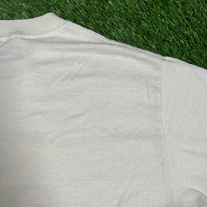 1980s Micky Mouse Walt Disney World White Tee Size Large USED v17696