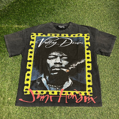 Vale Valley Dreams Jimi Hendrix Smoking Black Tee Size XL New x13832