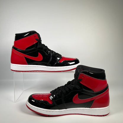 Jordan 1 High Patent Bred (2021) Size 9.5 USED s17924