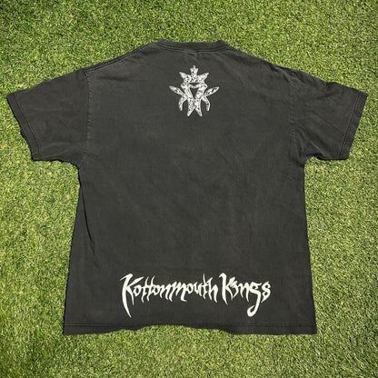 Y2K Kottonmouth Kings Black/White Logo Tee Size XL USED v15990