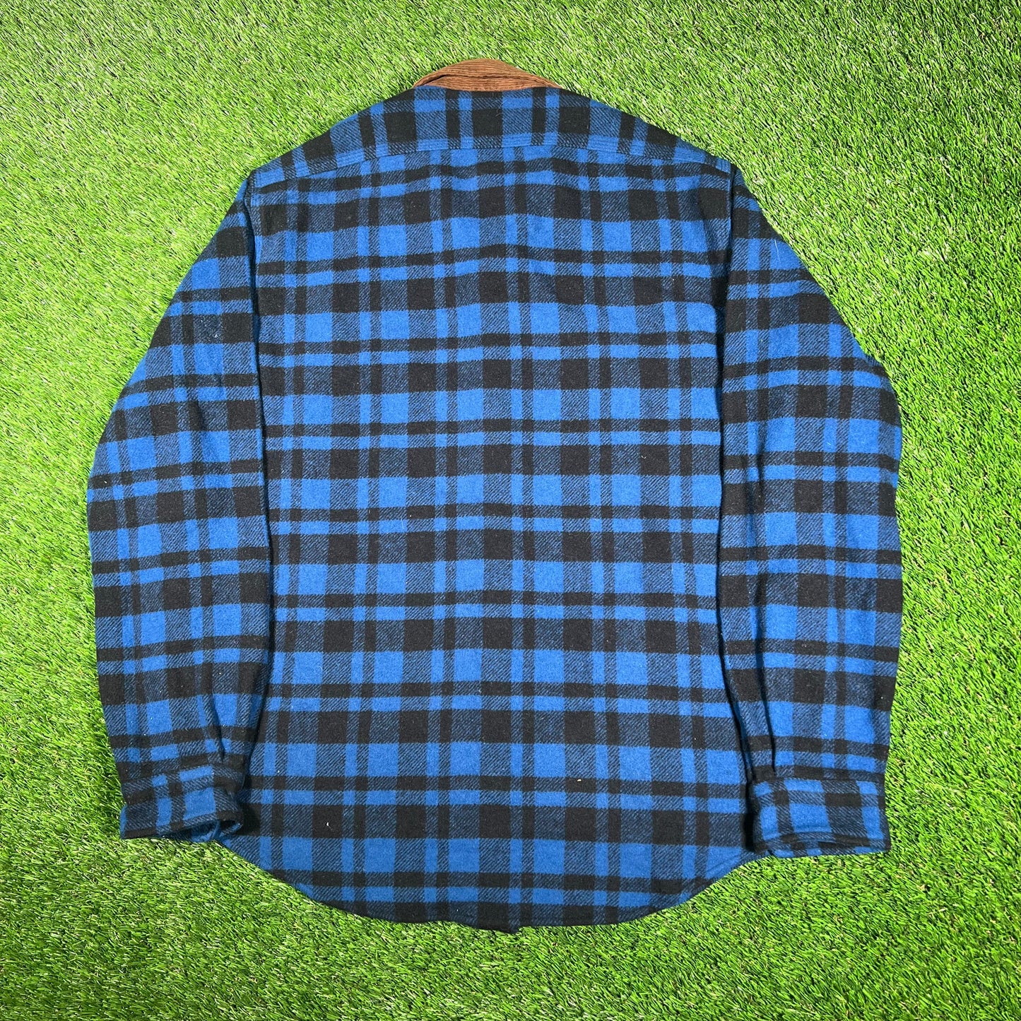 Polo Ralph Lauren Black and Blue Plaid Flannel Size Large USED v17135
