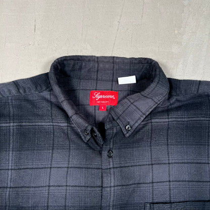 Supreme Shadow Plaid Flannel Black (2023) Size Large USED