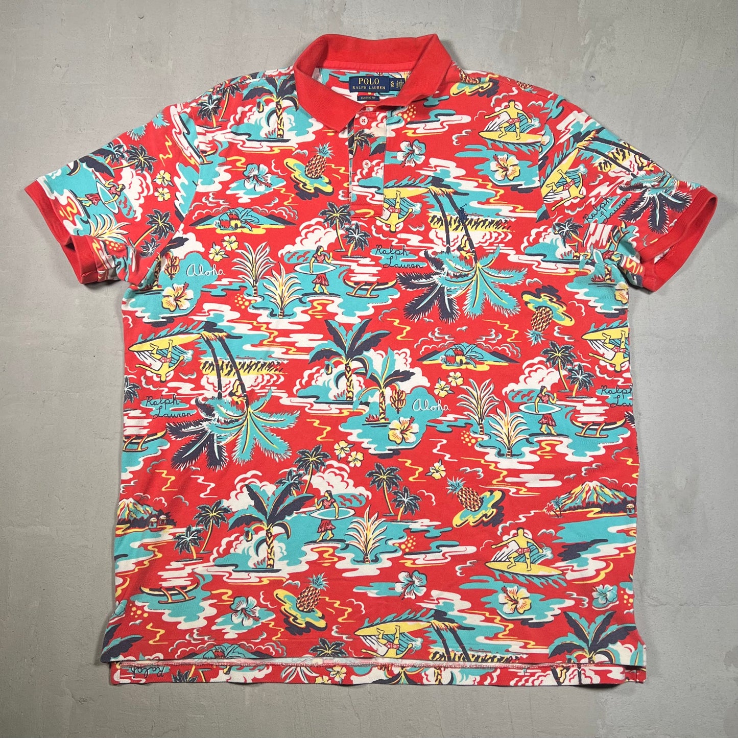 Polo Ralph Lauren "Aloha" Hawaiian Polo Size XL USED v18991