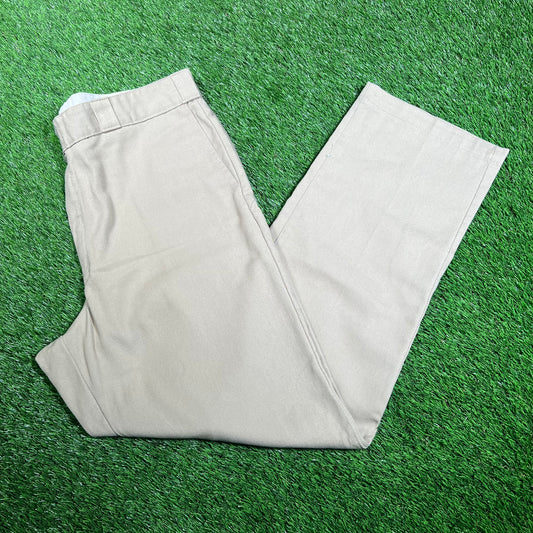 Dickies Straight Leg Tan Pants Size 38x32 USED v18071