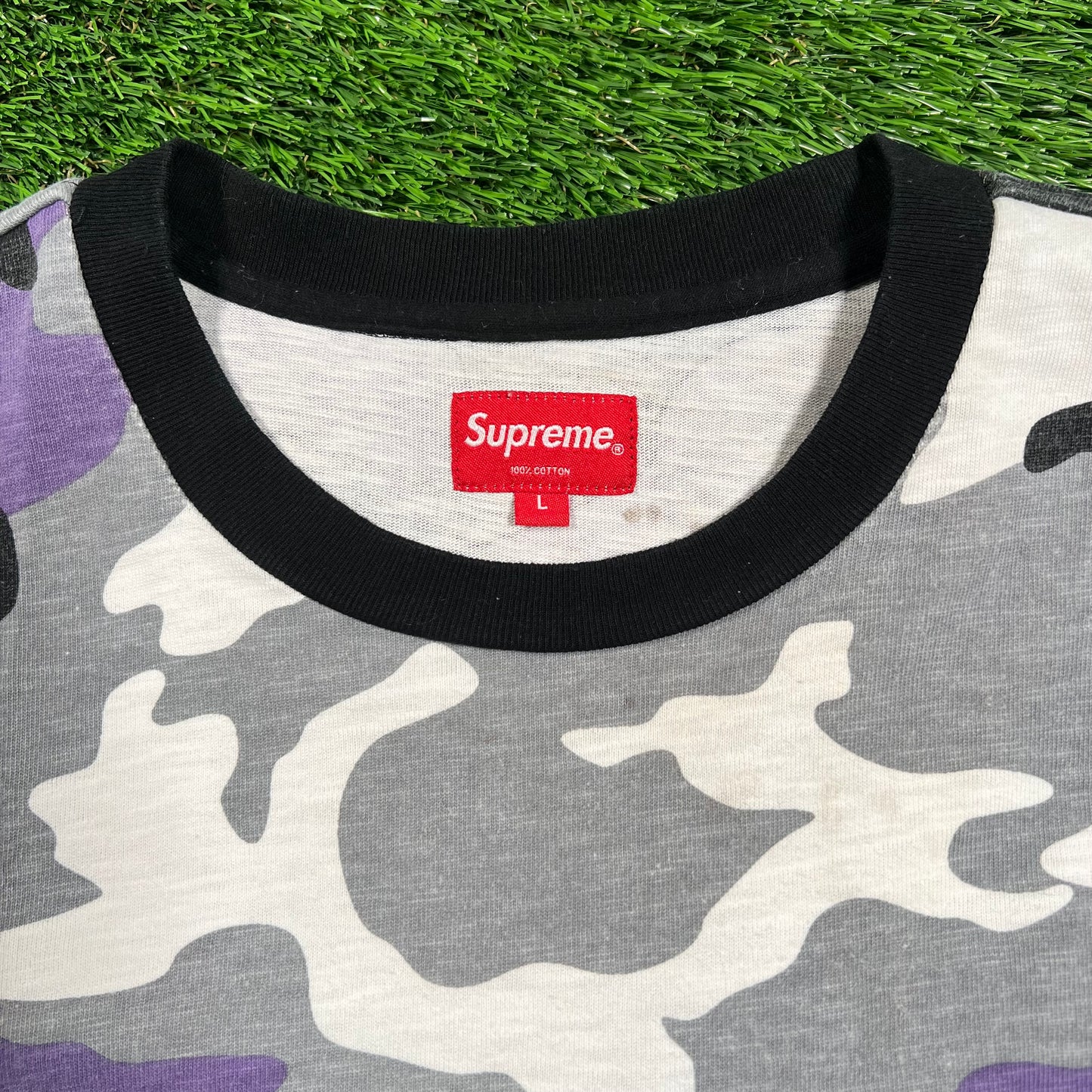 Supreme Purple Camo Longsleeve Pocket Tee (2016) Size Large USED x16223