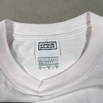 1996 Tribe Called Quest Beats Rhymes and Life Promo Cover Pinkish White Tee Size Large USED v18420