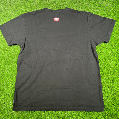 IceCream Black Flower Pot Logo Tee Size Large USED x14813
