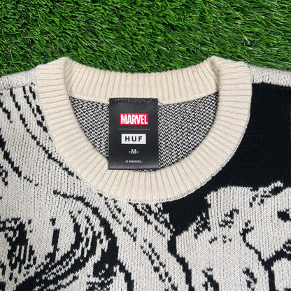 Huf Marvel Wolverine AOP Knit Sweater Size Medium USED x16251