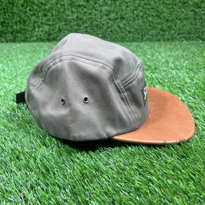 Supreme Olive/Leather Brim Camp Hat USED x14540