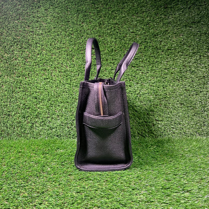 Marc Jacobs The Tote Bag Black Leather Size Medium USED x16626
