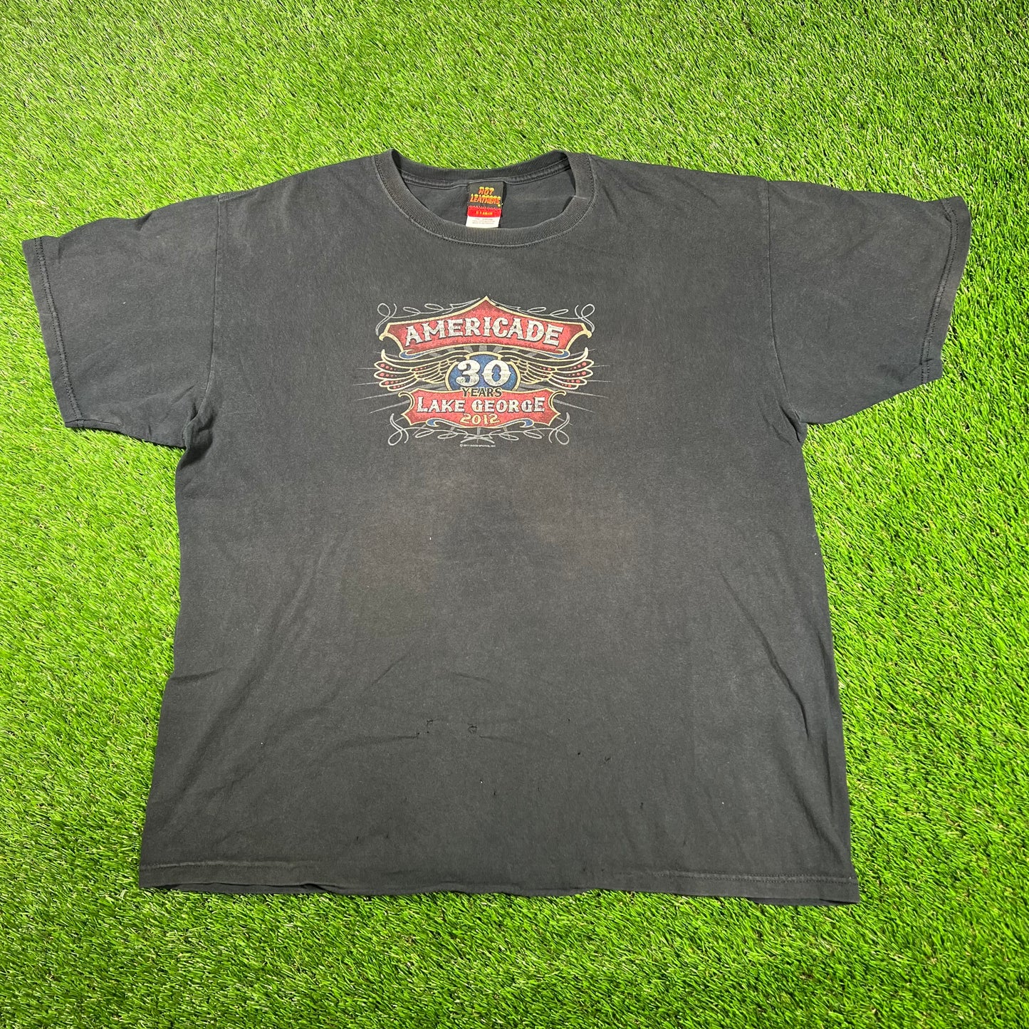 2011 Lake George Americade Black Tee Size XL USED v17150