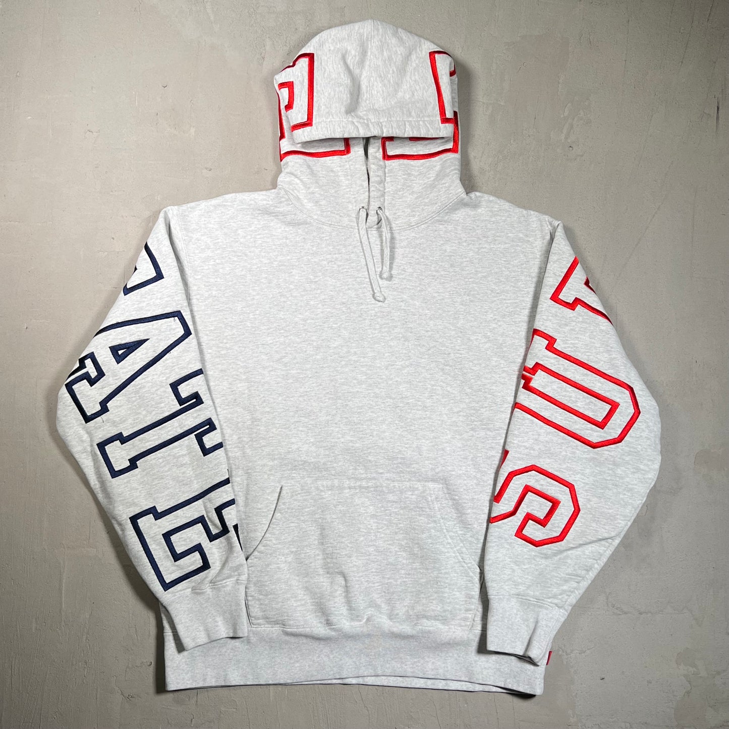 Supreme State Hooded Sweatshirt Ash Grey (2022) Size Large USED x17599