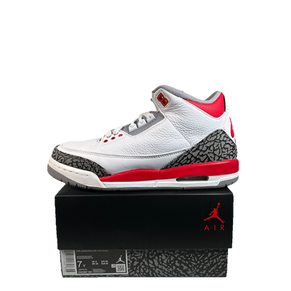 Jordan 3 Fire Red (2022) Size 7Y USED s22817