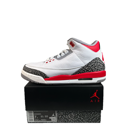 Jordan 3 Fire Red (2022) Size 7Y USED s22817