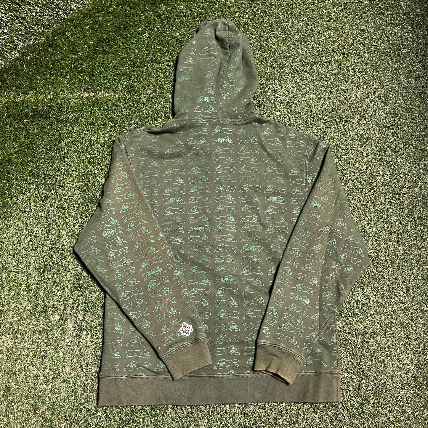 Icecream X Huf Green Logo Zip Up Hoodie Size Large USED x14158