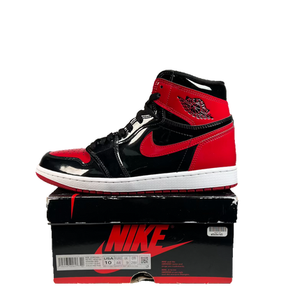 Jordan 1 High Patent Bred (2021) Size 10 USED s23355